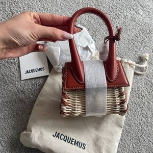JACQUEMUS Le Chiquito wicker mini bag brown